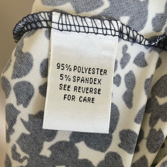 Talbot Faux Wrap Black White Floral Jersey Dress Long Sleeve Stretch 10 Petite - Picture 8 of 9